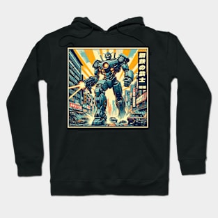 Retro Robot Attack Hoodie